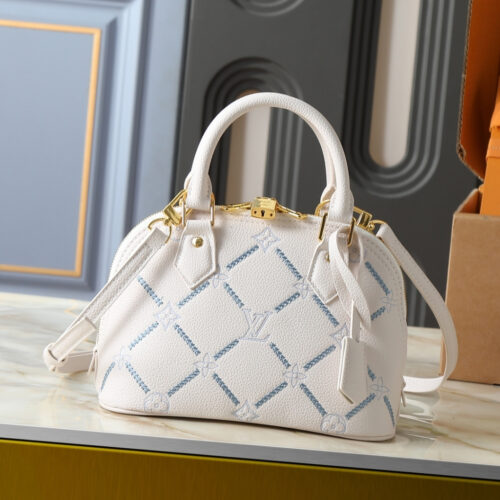 Alternative view of Louis Vuitton Alma BB Monogram Empreint Couturee Handbag Ivory 23cm