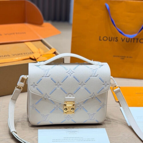 Alternative view of Louis Vuitton Pochette Métis MM Monogram Empreint Couturee Shoulder Bag Ivory 24cm