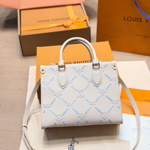 Alternative view of Louis Vuitton Onthego PM Monogram Empreint Couturee Handbag Ivory 25cm