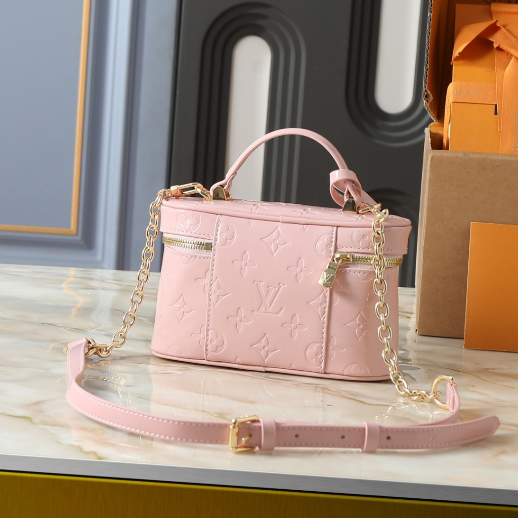 Louis Vuitton Vanity Chain Pouch Monogram Empreint Handbag Light Pink 19cm - Image 4