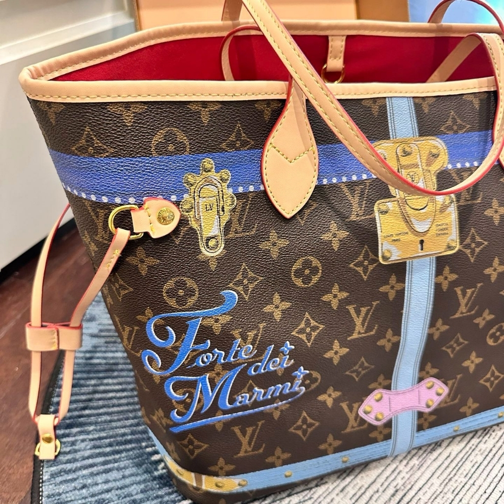 Louis Vuitton Summer Trunks Neverfull MM Monogram Canvas Tote Bag Multicolor 32cm - Image 4