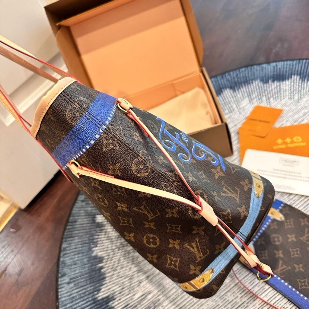 Louis Vuitton Summer Trunks Neverfull MM Monogram Canvas Tote Bag Multicolor 32cm - Image 6