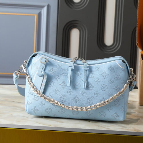 Alternative view of Louis Vuitton Hand It All PM Mahina Leather Shoulder Bag Bleu Olympe 29cm M29317