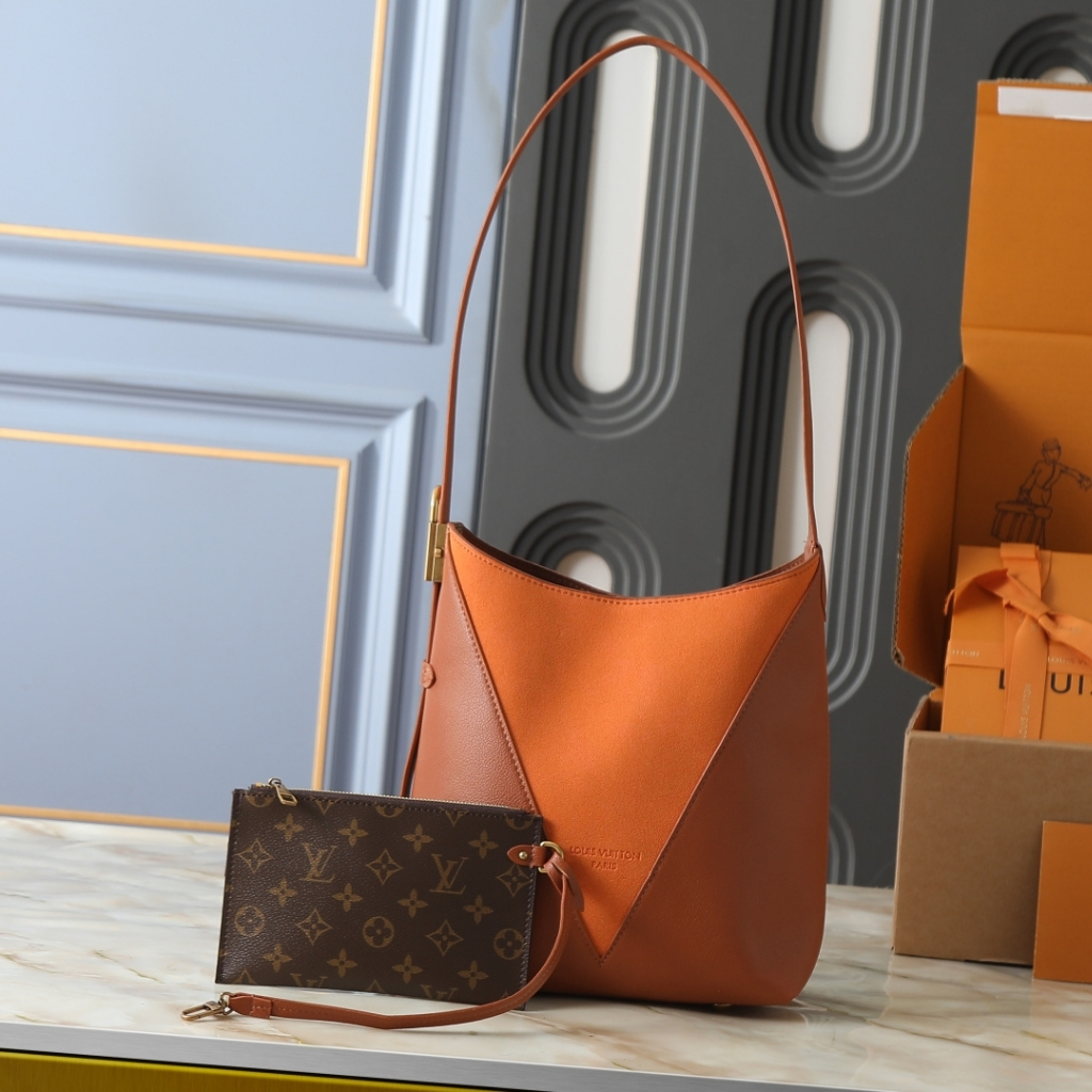Louis Vuitton Low Key Hobo MM Grained And Suede Hobo Bag Cognac 28cm M29156 - Image 2