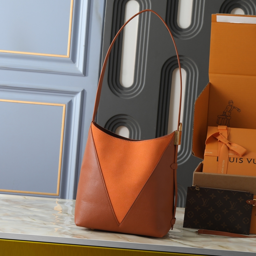 Louis Vuitton Low Key Hobo MM Grained And Suede Hobo Bag Cognac 28cm M29156 - Image 4