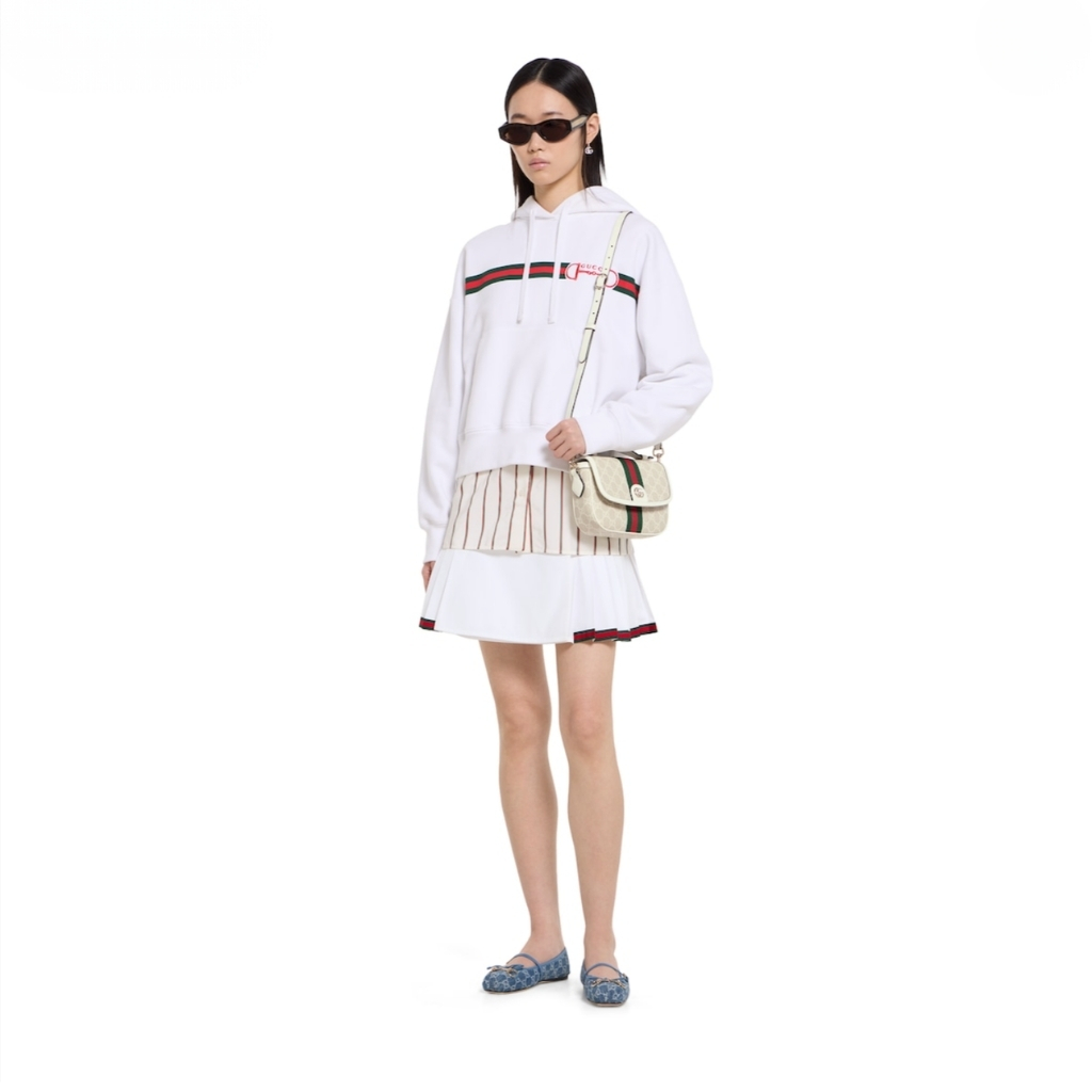 Gucci Ophidia Small GG Monogram Top Handle Bag Beige And White 20Cm 836843 FAE0J 9643 - Image 9