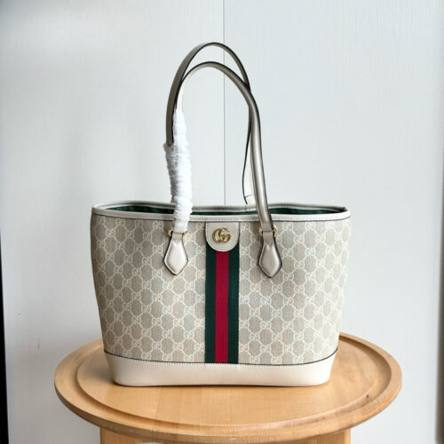 Alternative view of Gucci Ophidia Medium GG Monogram Tote Bag Beige And White 31Cm 836849 FAE0J 9643