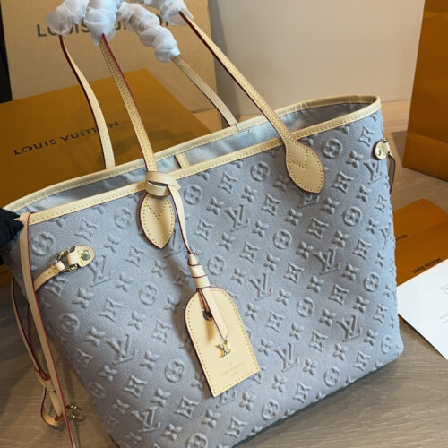 Alternative view of Louis Vuitton Neverfull MM Monogram Emblème Tote Bag Gray 32cm