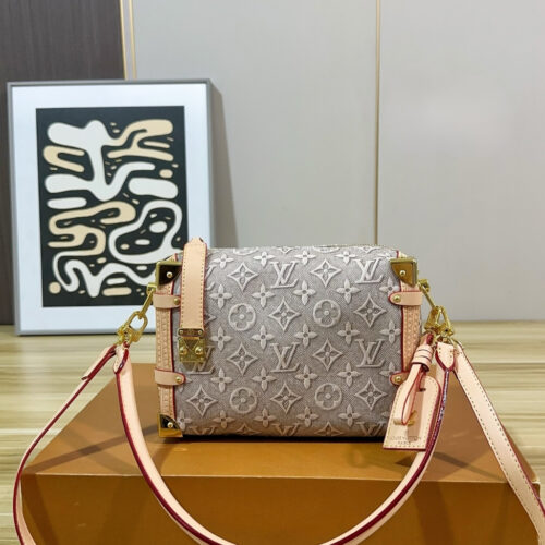 Alternative view of Louis Vuitton Side Trunk MM Monogram Emblème Shoulder Bag Gray 23cm