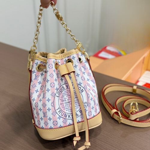Alternative view of Louis Vuitton Nano Noé Mini Minigram Canvas Handbag LV Stamp Blue 15cm M29029