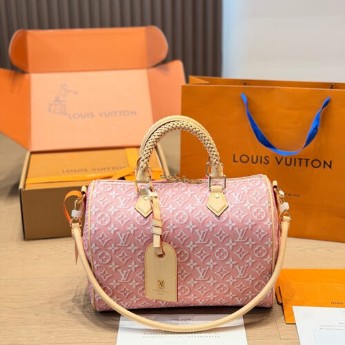 Alternative view of Louis Vuitton Speedy Soft 30 Monogram Emblème Handbag Pink 30cm