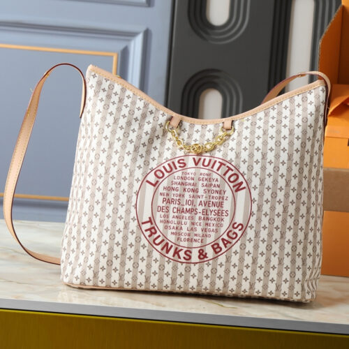 Alternative view of Louis Vuitton Lineup MM Monogram Canvas Hobo Bag LV Stamp Nude Rose 34cm M29141