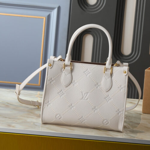 Alternative view of Louis Vuitton Onthego PM Monogram Empreinte Couture Handbag Ivory 25cm