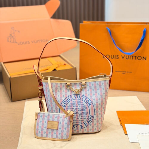 Alternative view of Louis Vuitton All In BB Monogram Canvas Handbag Blue Pink 18cm M29115