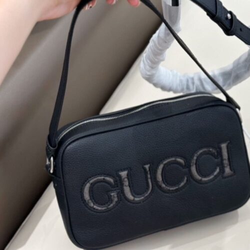 Alternative view of Gucci Mini Grained Leather Shoulder Bag Black 23cm 768391 AACYX 8446