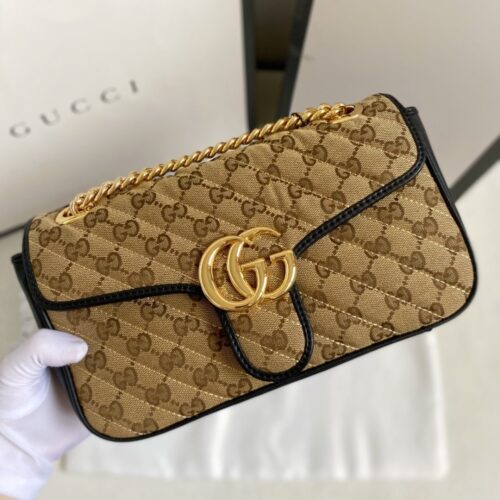 Alternative view of Gucci GG Marmont Small GG Supreme Canvas Shoulder Bag Beige 26cm 443497 HVKEG 9772