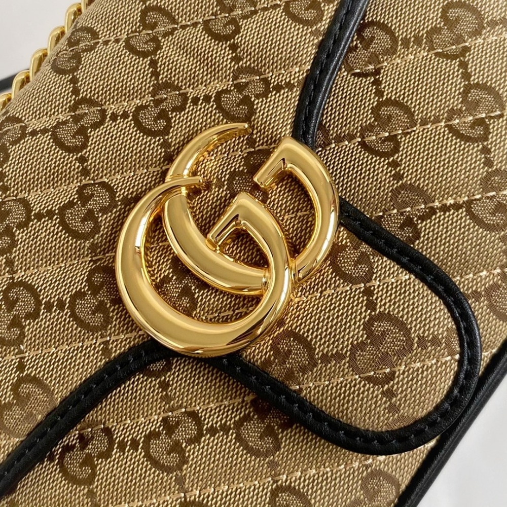 Gucci GG Marmont Small GG Supreme Canvas Shoulder Bag Beige 26cm 443497 HVKEG 9772 - Image 3