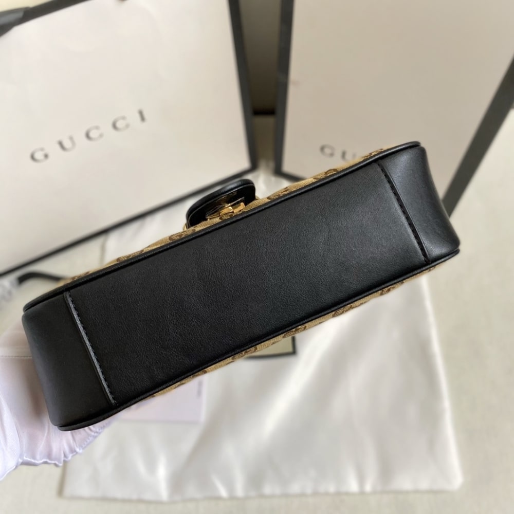 Gucci GG Marmont Small GG Supreme Canvas Shoulder Bag Beige 26cm 443497 HVKEG 9772 - Image 6