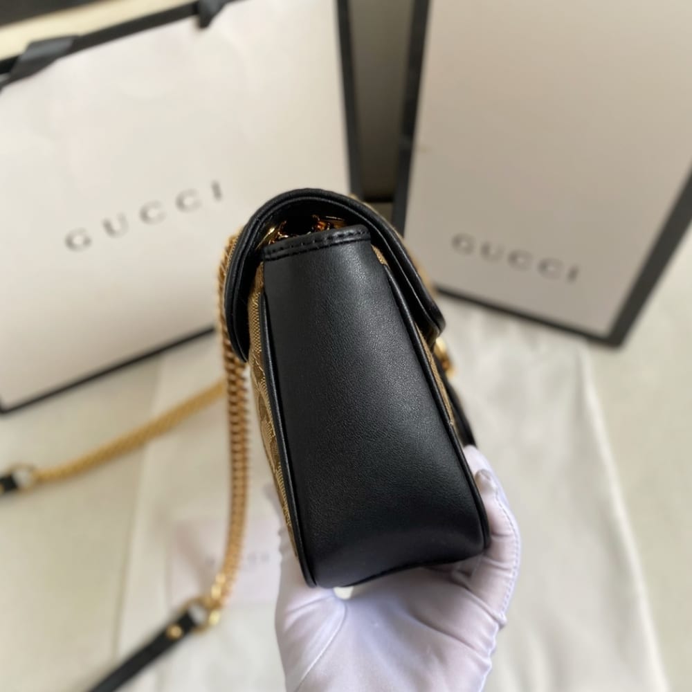 Gucci GG Marmont Small GG Supreme Canvas Shoulder Bag Beige 26cm 443497 HVKEG 9772 - Image 7