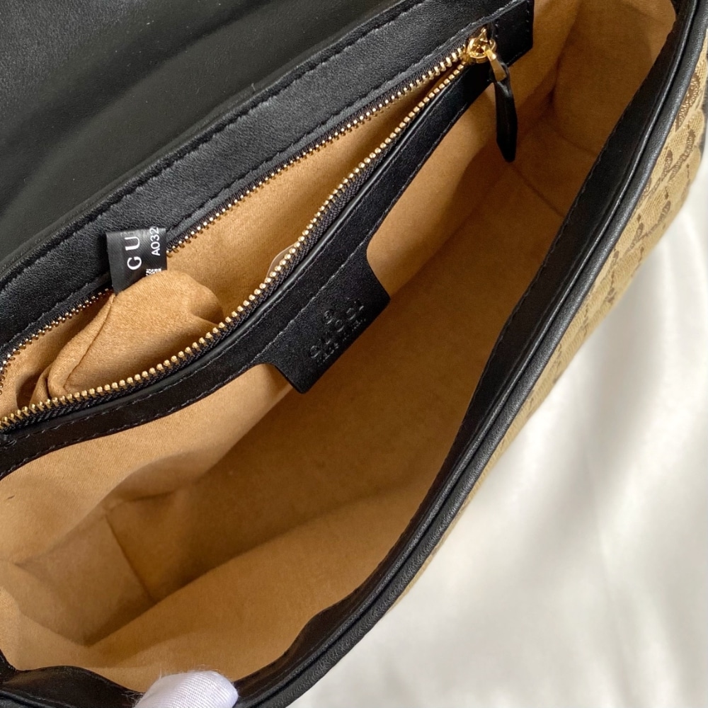 Gucci GG Marmont Small GG Supreme Canvas Shoulder Bag Beige 26cm 443497 HVKEG 9772 - Image 8