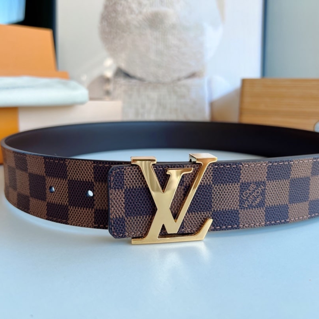Louis Vuitton LV Iconic Reversible Damier Ebene Canvas Belt Brown 25mm M0568U - Image 3
