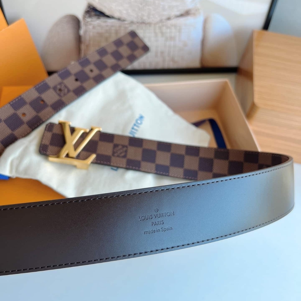 Louis Vuitton LV Iconic Reversible Damier Ebene Canvas Belt Brown 25mm M0568U - Image 6