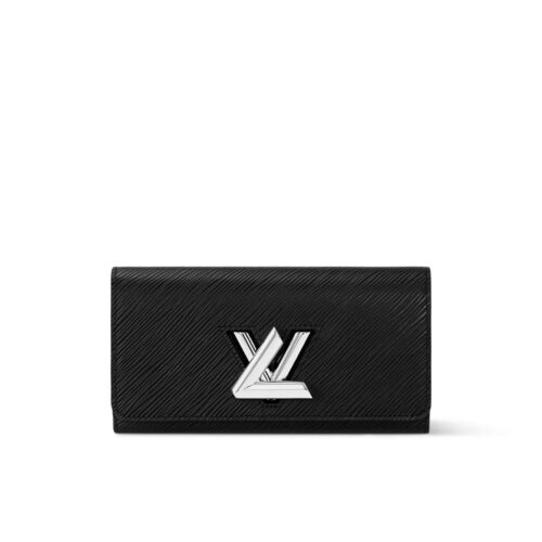 Louis Vuitton Twist Epi Leather Wallet Black 19cm M68309