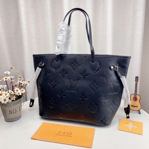 Alternative view of Louis Vuitton Neverfull MM Monogram Empreinte Tote Bag Black 31cm M45685