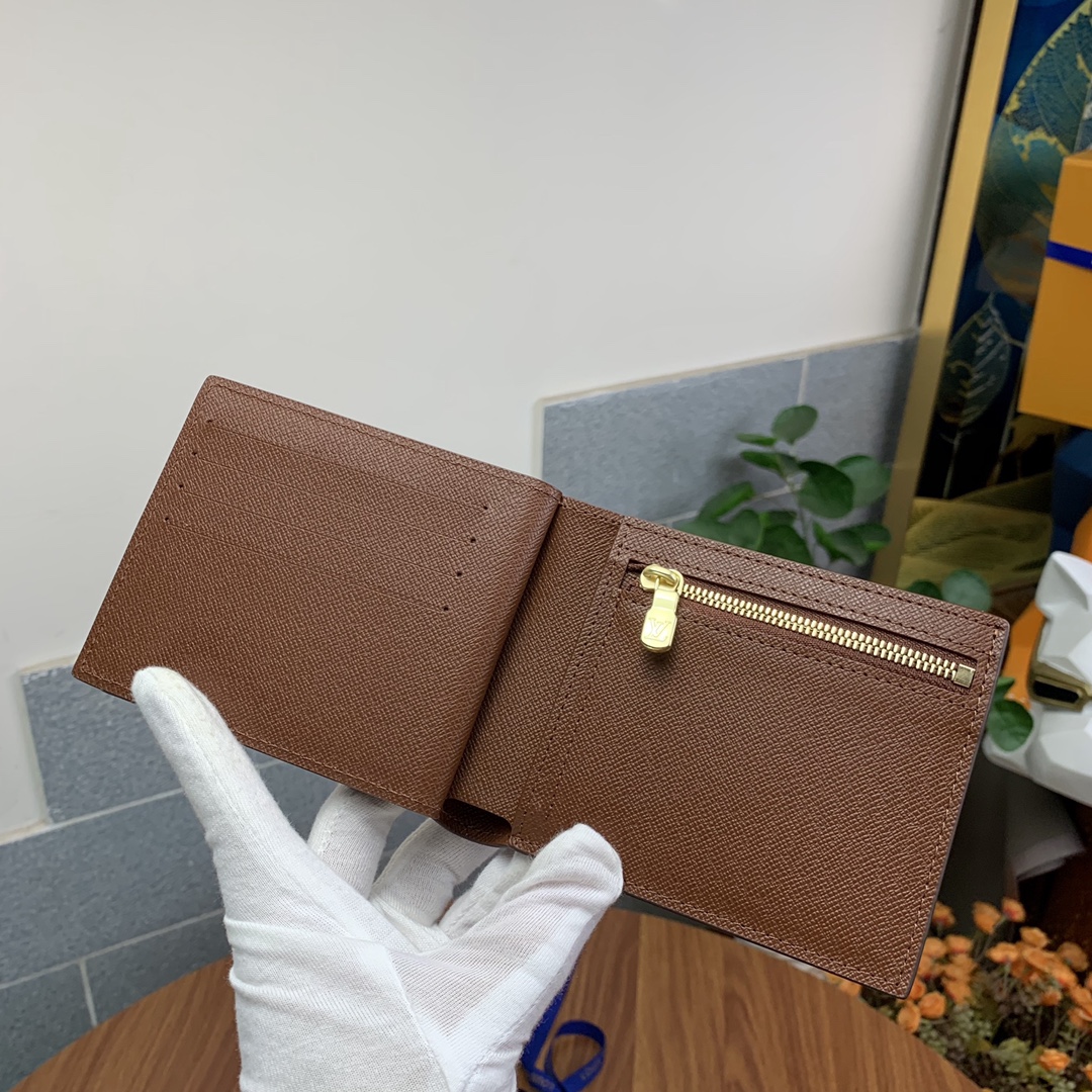 Louis Vuitton Amerigo Monogram Canvas Wallet Brown 11cm N60053 - Image 4