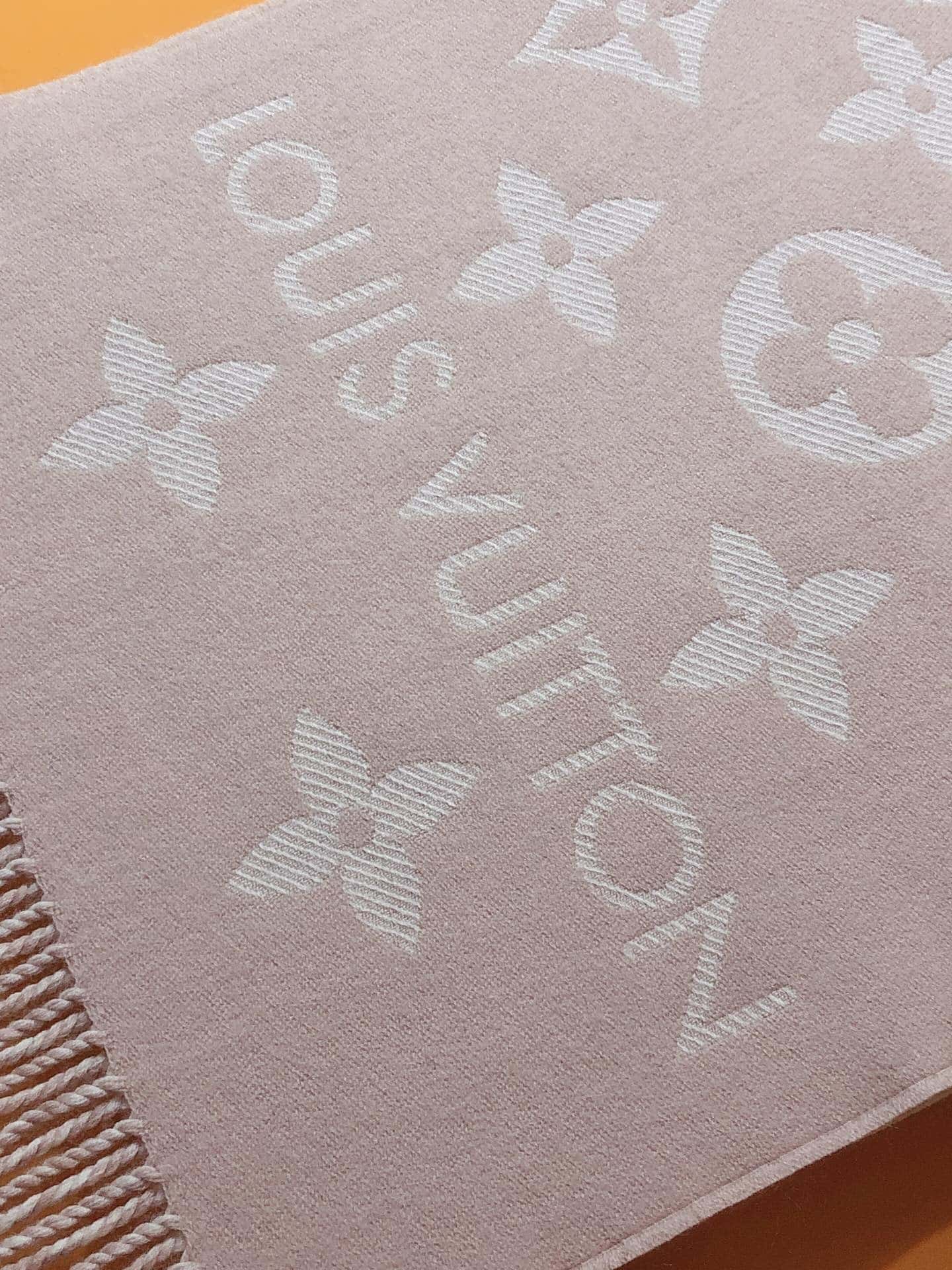 Louis Vuitton LV Essential Monogram Wool Scarf Pink Beige 186Cm M77854 - Image 5