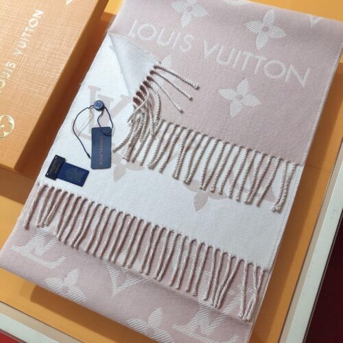 Alternative view of Louis Vuitton LV Essential Monogram Wool Scarf Pink Beige 186Cm M77854