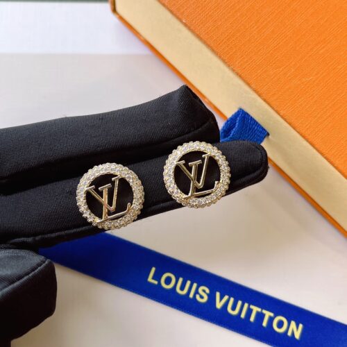 Alternative view of Louis Vuitton Louise By Night Crystal Gold Tone Earrings M00757