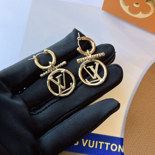 Alternative view of Louis Vuitton LV Baby Louise Gold Tone Earrings M00613