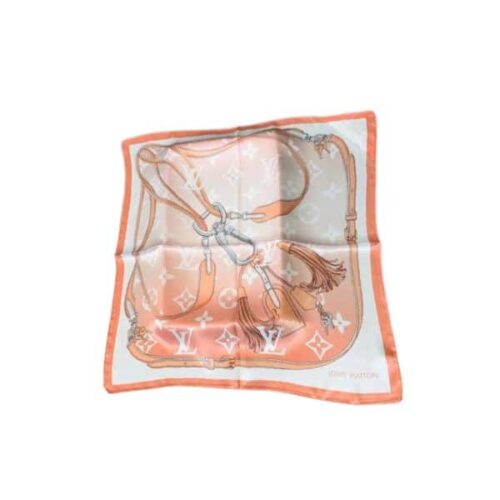 Louis Vuitton Straps Silk Square Scarf Orange 70cm