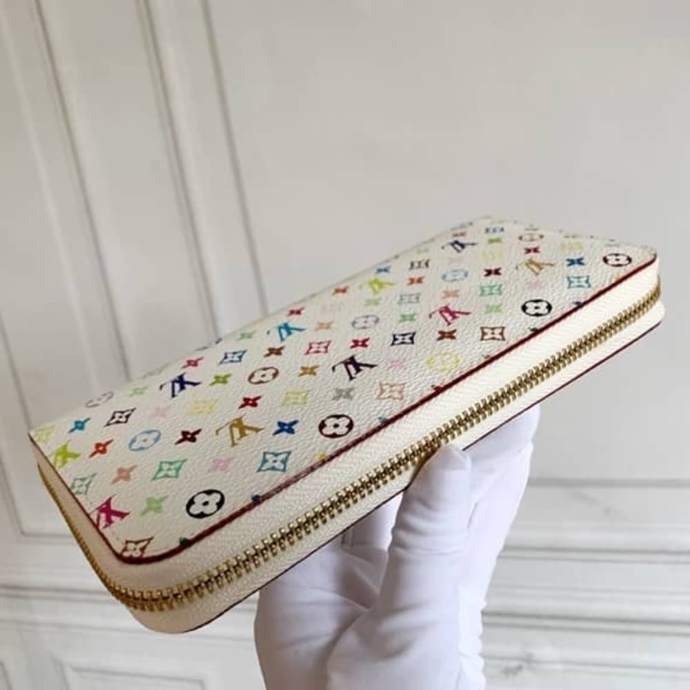 Louis Vuitton x Takashi Murakami Zippy Monogram Canvas Wallet White Multicolored 19cm M13922 - Image 4