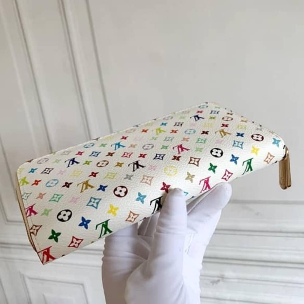 Louis Vuitton x Takashi Murakami Zippy Monogram Canvas Wallet White Multicolored 19cm M13922 - Image 3