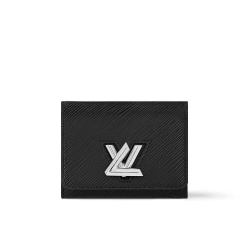 Louis Vuitton Twist Compact Epi Leather Wallet Black 12cm M64414