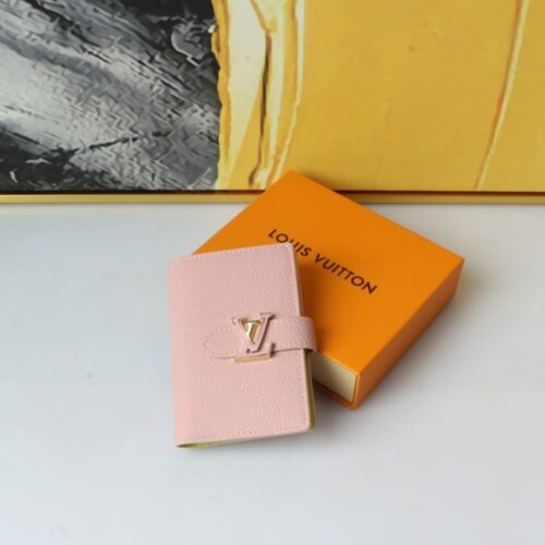 Alternative view of Louis Vuitton LV Vertical Compact Taurillon Leather Wallet Light Pink 12cm