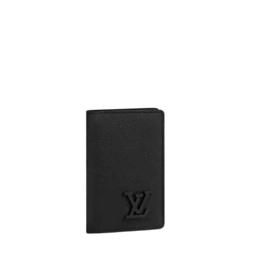 Louis Vuitton Pocket Organizer Grained Leather Wallet Black 11cm M69979