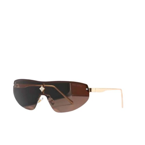 Louis Vuitton Cyclone Mask Sunglasses Brown Silver