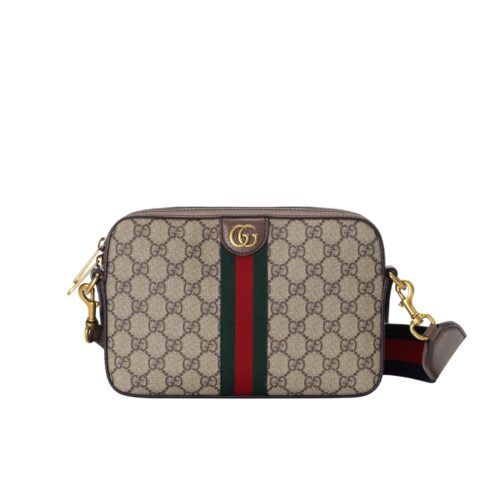Gucci Ophidia Small GG Supreme Canvas Shoulder Bag Beige Ebony 23cm 699439 9C2ST 8920