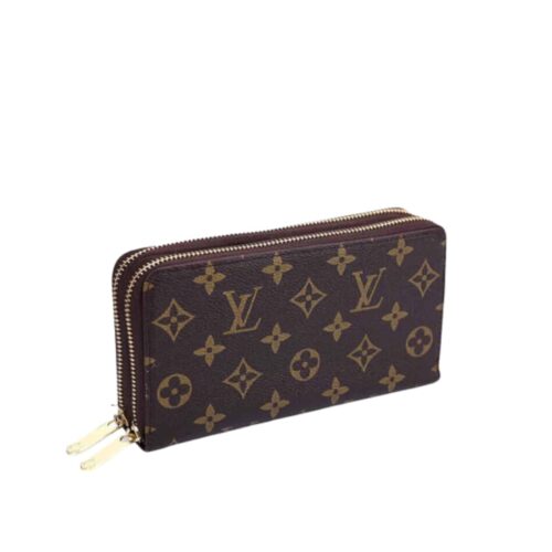 Louis Vuitton Long Double Zippy Monogram Canvas Wallet Brown 19cm