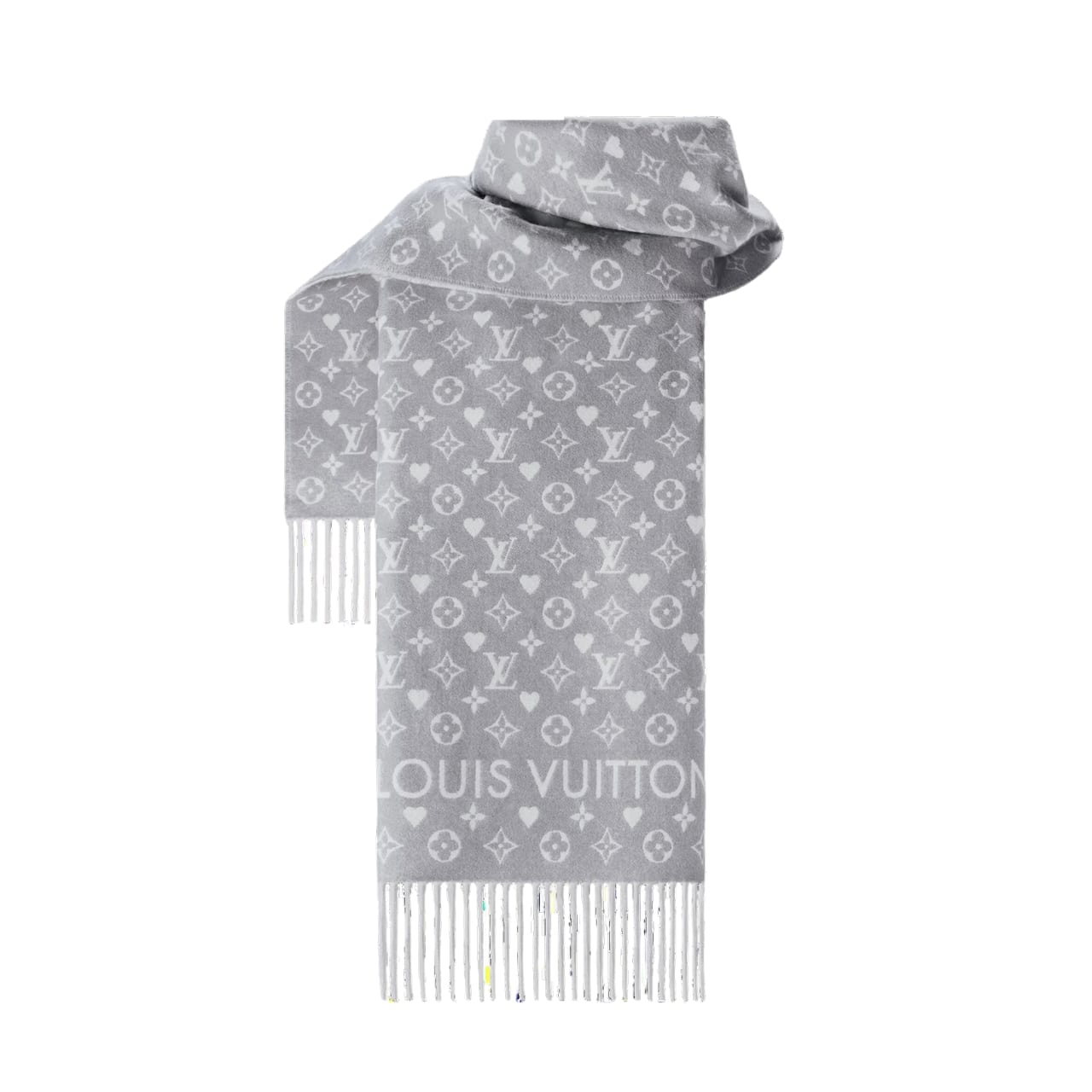 Louis Vuitton Echarpe Game On Monogram Cashmere Scarf Grey 180Cm M77641