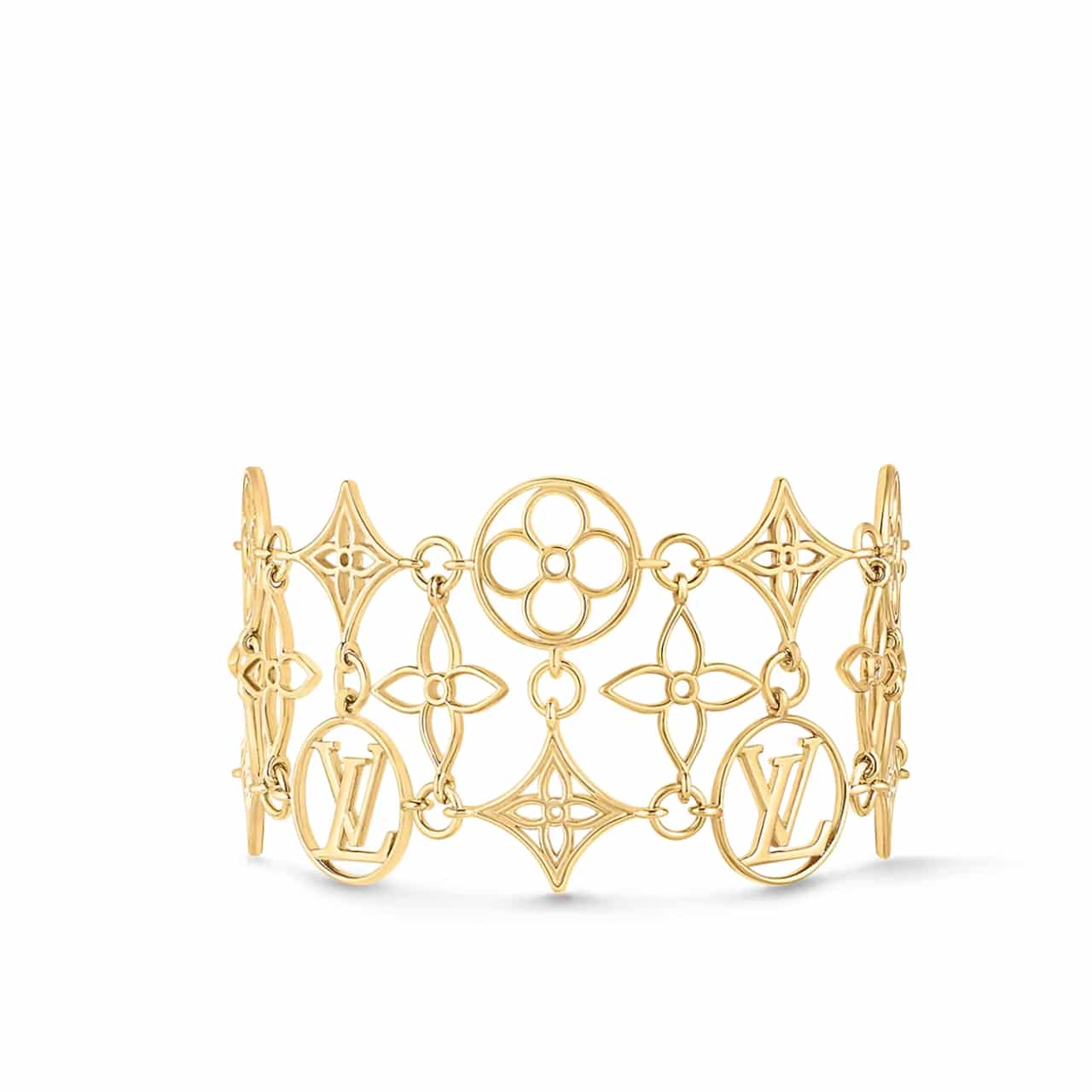 Louis Vuitton LV Lace Gold Tone Metal Bracelet M1631A