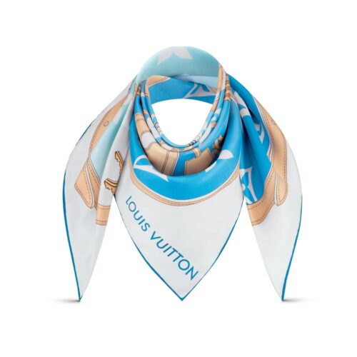Louis Vuitton Monogram Gradient Printed Square Scarf Blue 90cm M76777