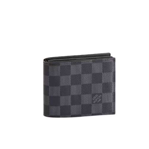 Louis Vuitton Amerigo Damier Graphite Coated Canvas Wallet Black 11cm N60053