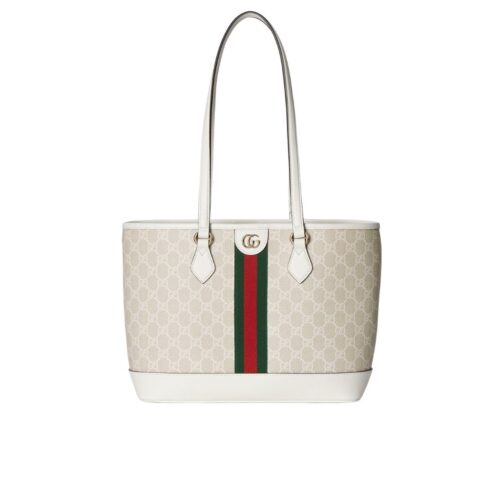 Gucci Ophidia Medium GG Monogram Tote Bag Beige And White 31Cm ‎836849 FAE0J 9643