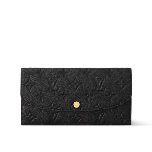 Louis Vuitton Emilie Monogram Empreinte Leather Wallet Black 19cm M62369