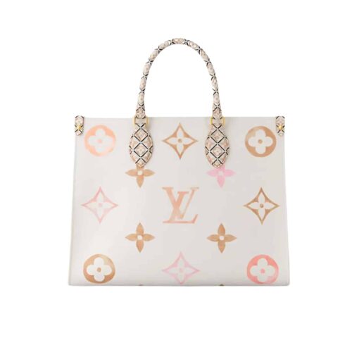 Louis Vuitton By The Pool Onthego PM Tote Bag Beige Orange 25Cm M22975