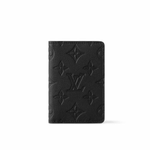 Louis Vuitton Pocket Organizer Monogram Shadow Leather Wallet Black 15cm M62899